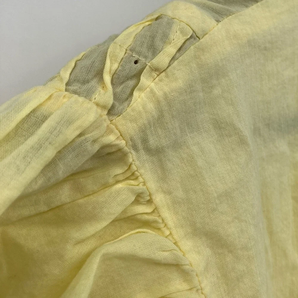 Boston Proper Tiered Shift Dress Lemon Drop XS Babydoll Ruffled Feminine Boho - Picture 6 of 7